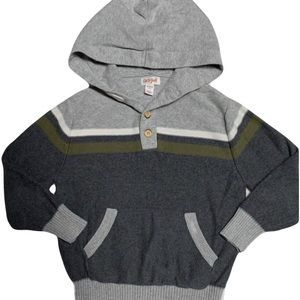 Striped Hooded Pull-Over Sweater